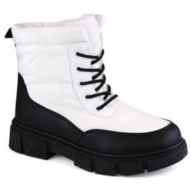 Isolierte Damen-Schneestiefel zum Schnüren, weiß, T.Sokolski Z23-389