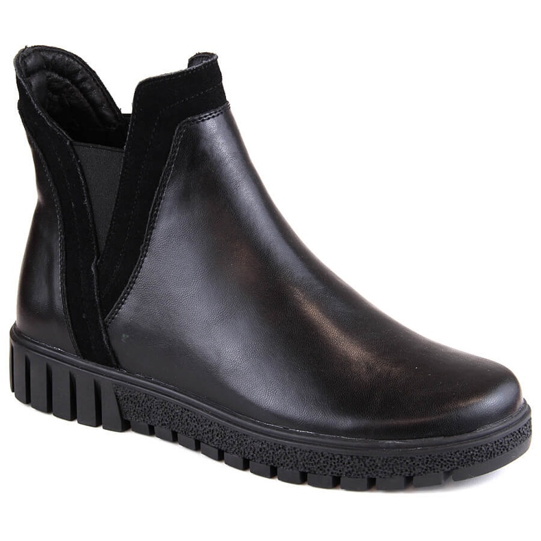 Isolierte Chelsea-Stiefel zum Hineinschlüpfen aus Leder für Damen, schwarz Filippo DBT4703
