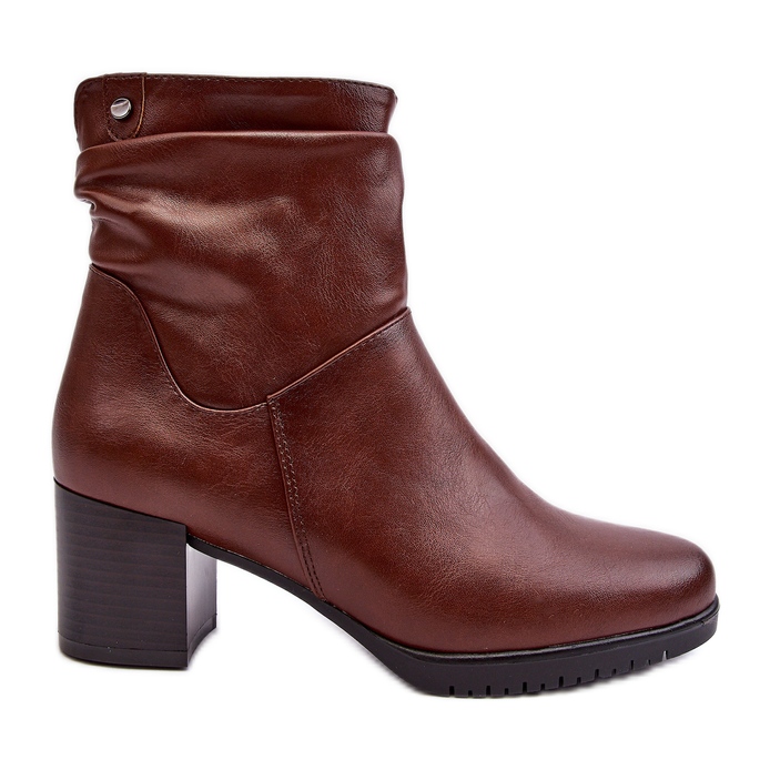 Sergio Leone Damen-Stiefeletten mit Faltenmuster, Braun, Liriam