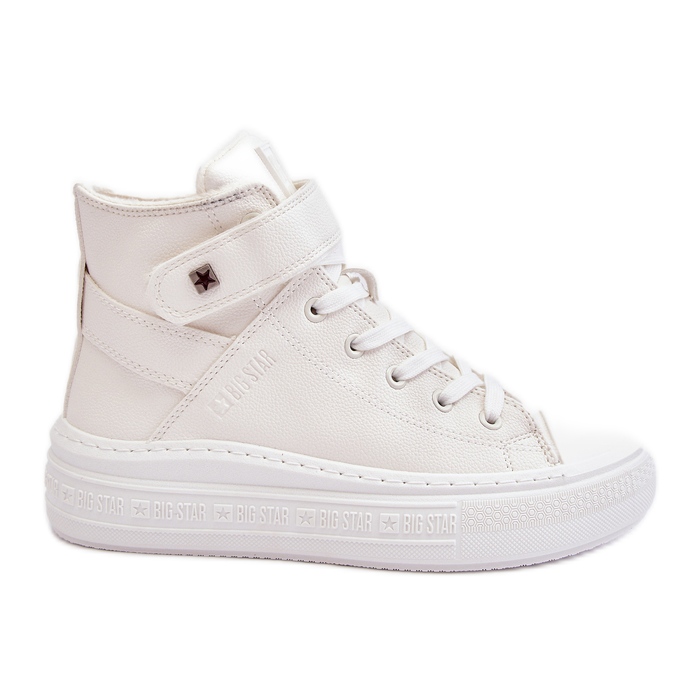 Isolierte Damen-Sneaker auf der Big Star-Plattform, Weiß MM274006