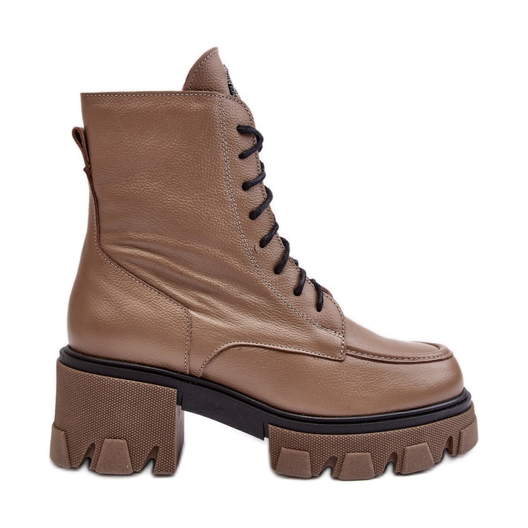 Isolierte Damenstiefel aus Leder Lemar Brown Rehin braun