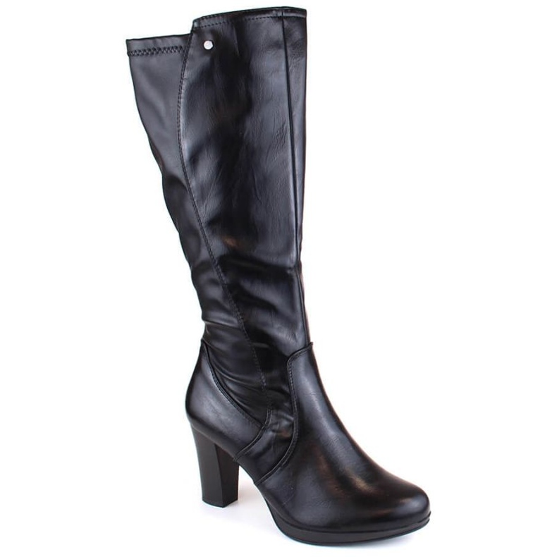 Hochhackige Stiefel mit elastischem Rücken, isoliert M.Daszyński W SAN27A, schwarz