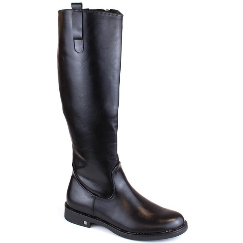 Potocki W WOL194 schwarze Stiefel mit flachem Absatz