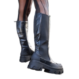 Schwarze, massive Barrios-Stiefel mit Profil