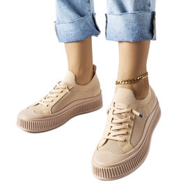 Beigefarbene Slip-On-Sneaker von Callimaco