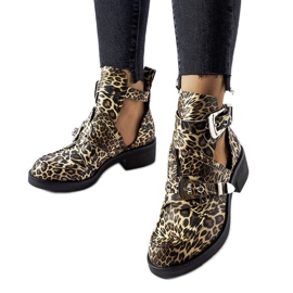 Stiefel mit Cut-outs im Leopardenmuster von Sperone schwarz