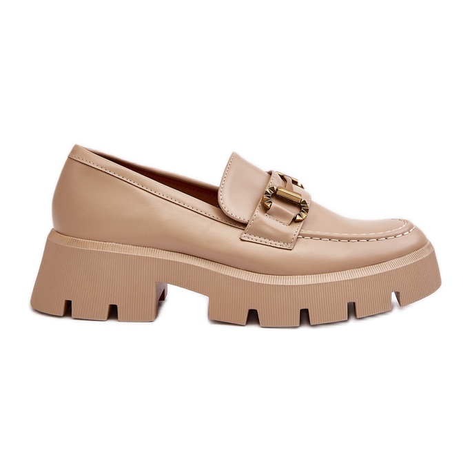 Damen-Loafer mit Dekoration Beige Peuria