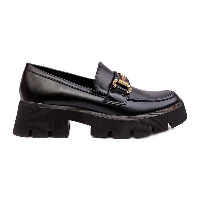 Damen-Loafer mit Dekoration Schwarz Peuria