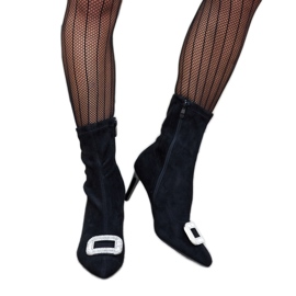 Schwarze Stiefeletten verziert mit Agatino-Zirkonen