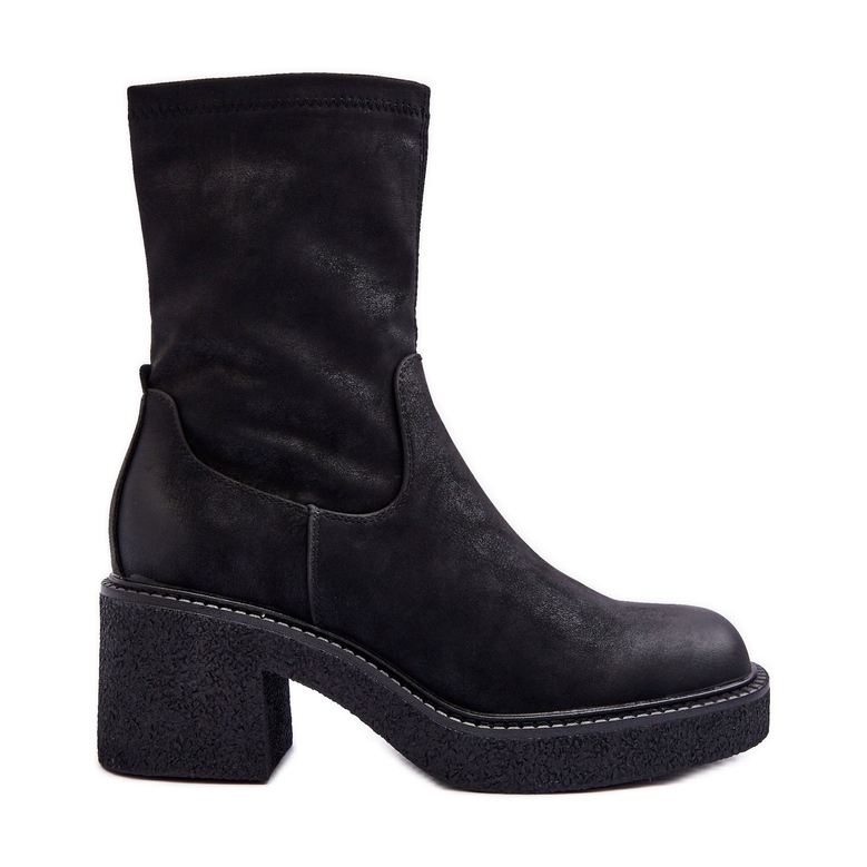 Sergio Leone Damenstiefel mit klobigem Absatz in Schwarz von Tozanna