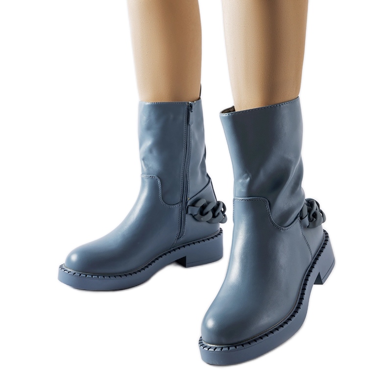 Inna Blaue isolierte Stiefeletten mit Kette Linera