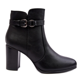 Sergio Leone Damen-Stiefeletten aus Leder mit Schnalle, Schwarz Lasima