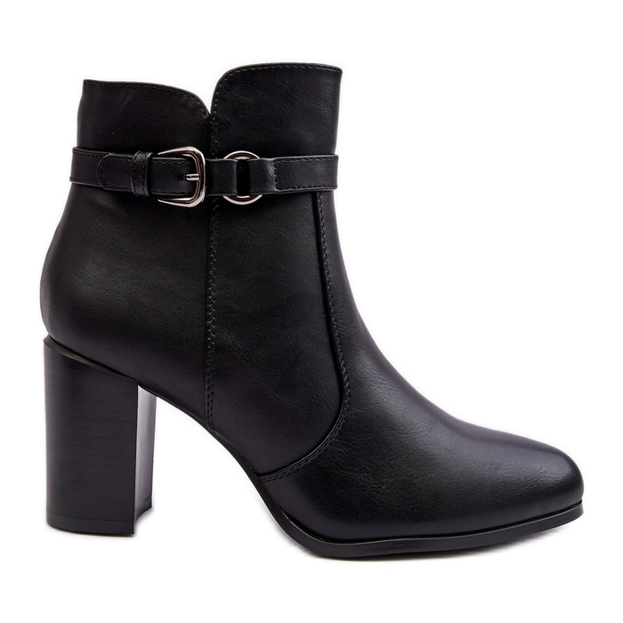 Sergio Leone Damen-Stiefeletten aus Leder mit Schnalle, Schwarz Lasima