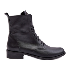 Damen-Stiefeletten aus Leder Nicole 2848 Schwarz