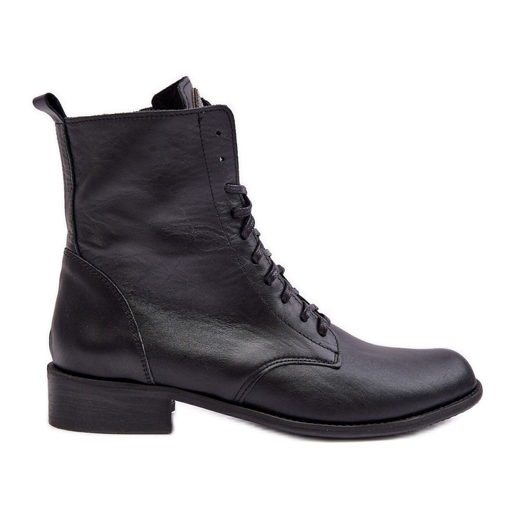 Damen-Stiefeletten aus Leder Nicole 2848 Schwarz
