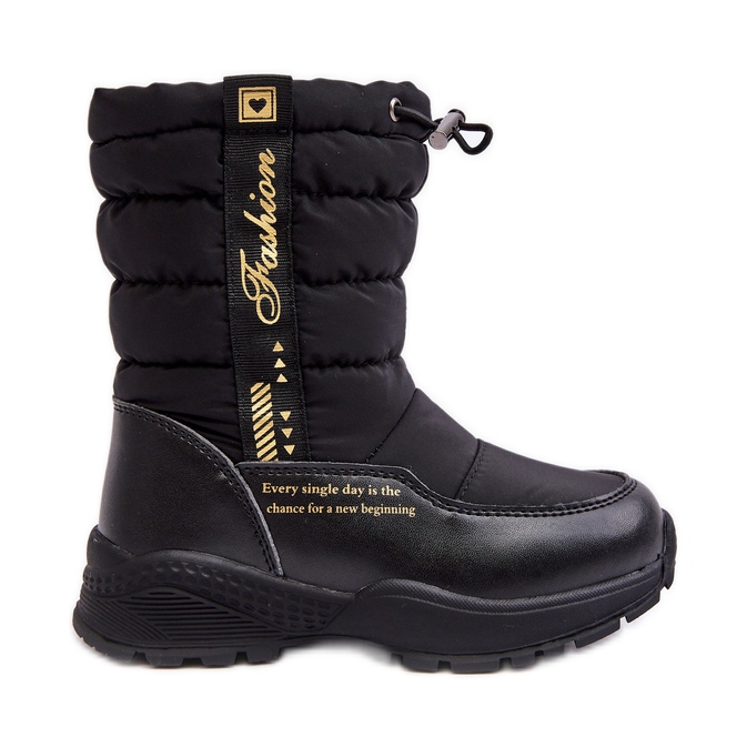 Mit Wolle isolierte Schneestiefel für Kinder mit Reißverschluss Black Delhi schwarz