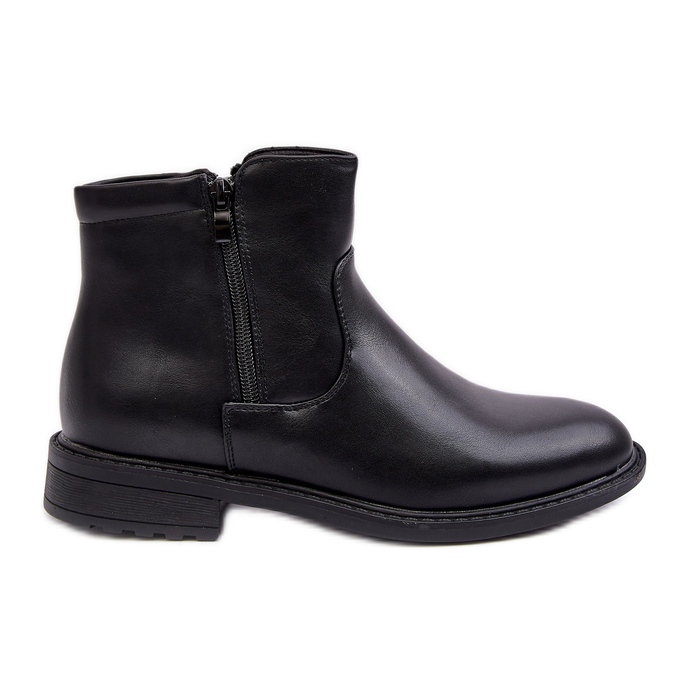 Herren-Stiefel mit niedrigem Reißverschluss, Schwarz Brosta