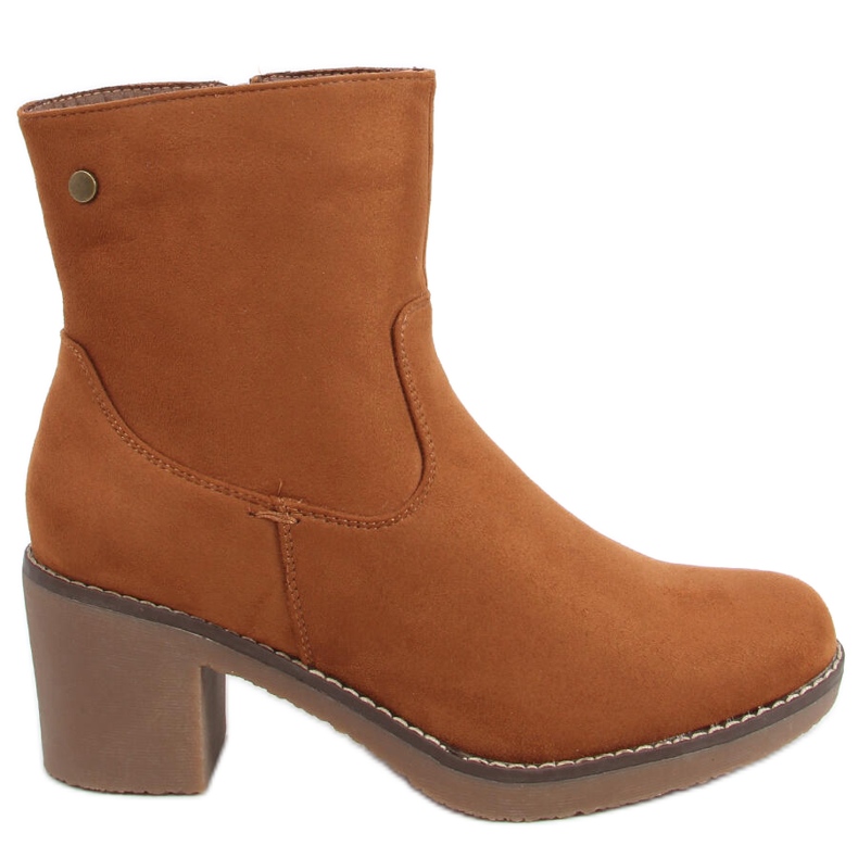Linzi Camel Stiefel mit Gummiabsatz braun