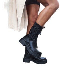 Inna Schwarze Eliot-Sockenstiefeletten mit Schnürung