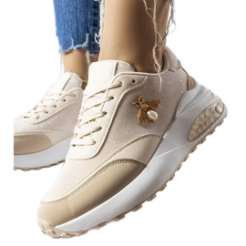 Beige-weiße Sneakers mit dekorativem Acciano-Faden