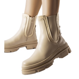 Beigefarbene Sneaker mit massiver Torin-Sohle grün