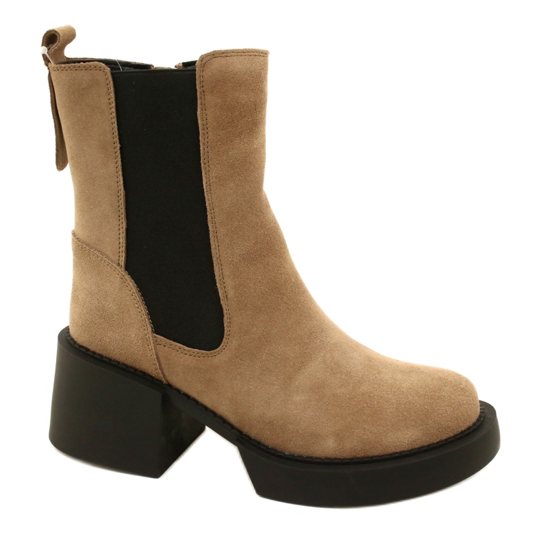 Filippo Beige Wildleder-Stiefeletten mit hohem Absatz