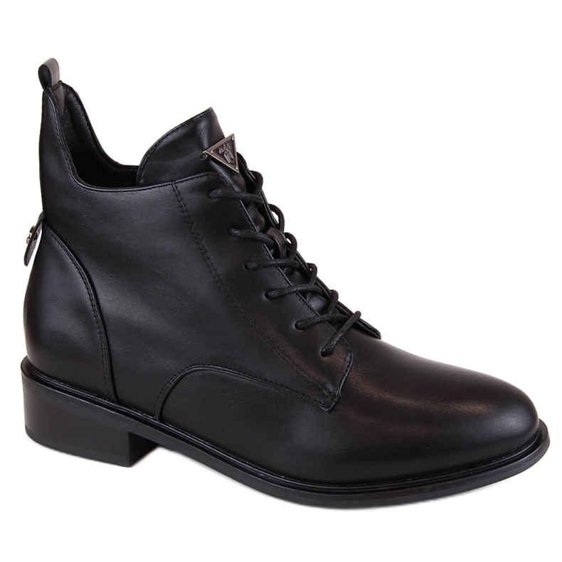 Schwarze isolierte Stiefeletten mit flachem Absatz von Filippo DBT4822