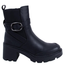 Carter Schwarze Stiefel mit breitem Absatz