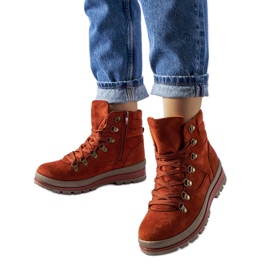 Rote isolierte Mazara-Trekkingschuhe braun