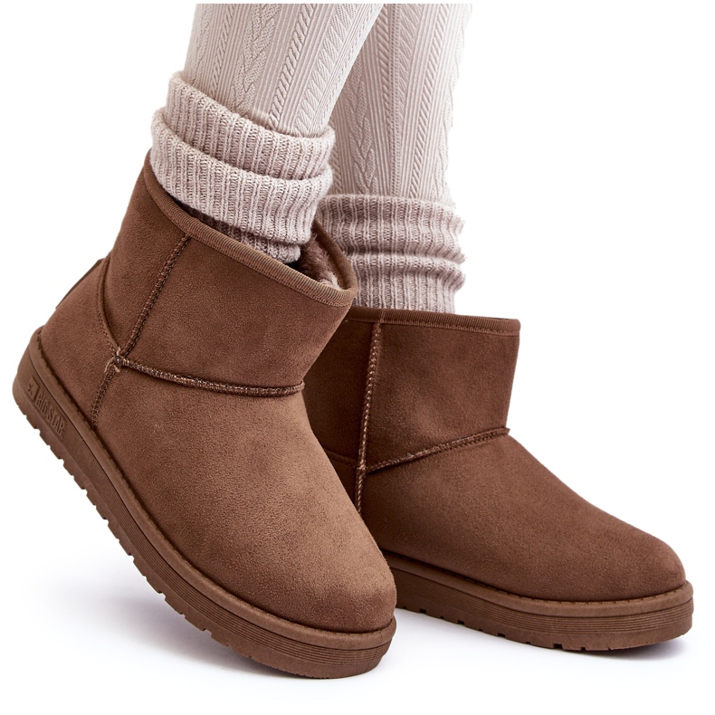 Damen-Schneestiefel, isoliert mit Fell, braun, Big Star MM274161