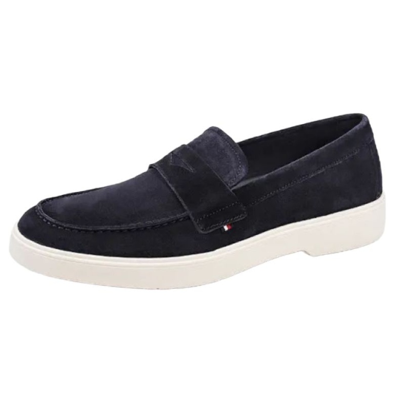 Tommy Hilfiger Trendy Lightweight Wildleder Loafer Schuhe FM0FM03963 blau