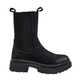 PE1 Damen-Chelsea-Stiefel mit Reißverschluss, Black Samil schwarz