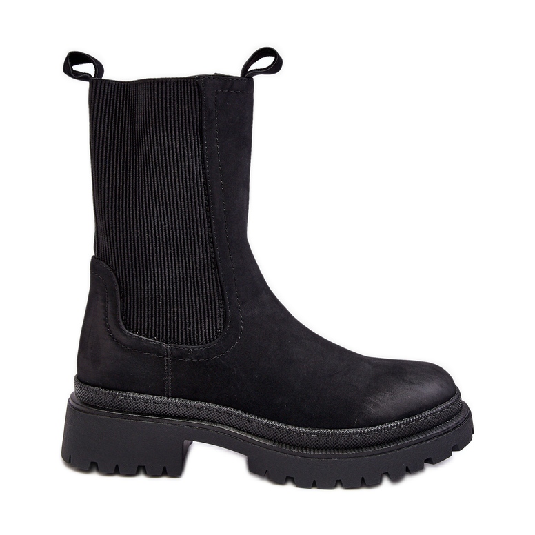 PE1 Damen-Chelsea-Stiefel mit Reißverschluss, Black Samil schwarz