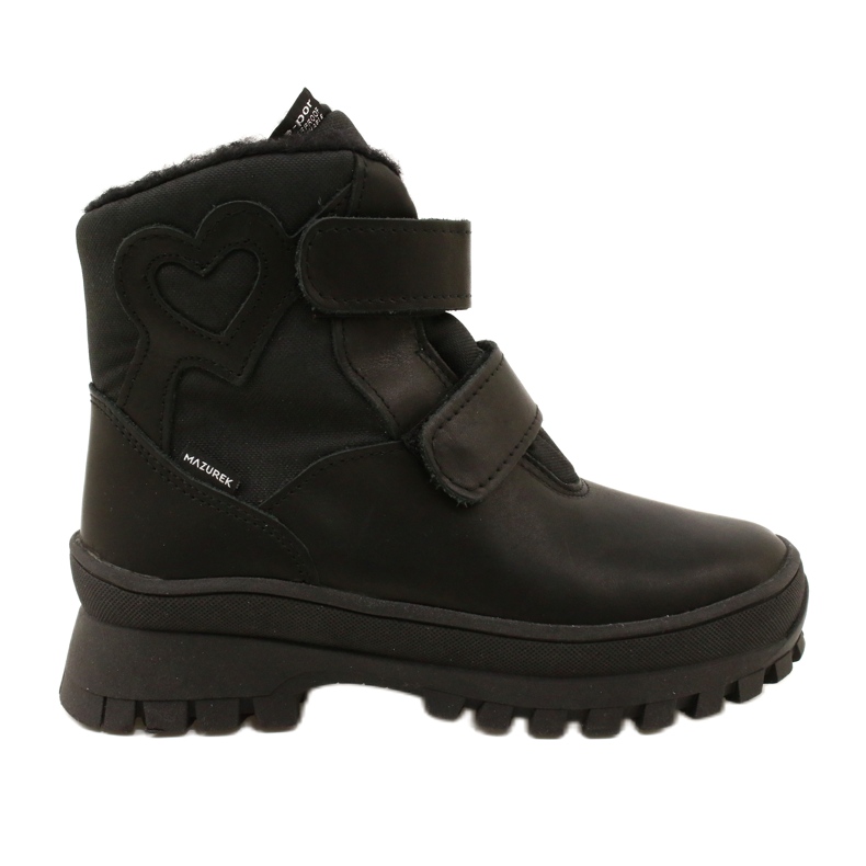 Lederschnee Stiefel wasserdichte Stiefel te-por Mazurek 1351-Pitt-Herz schwarz