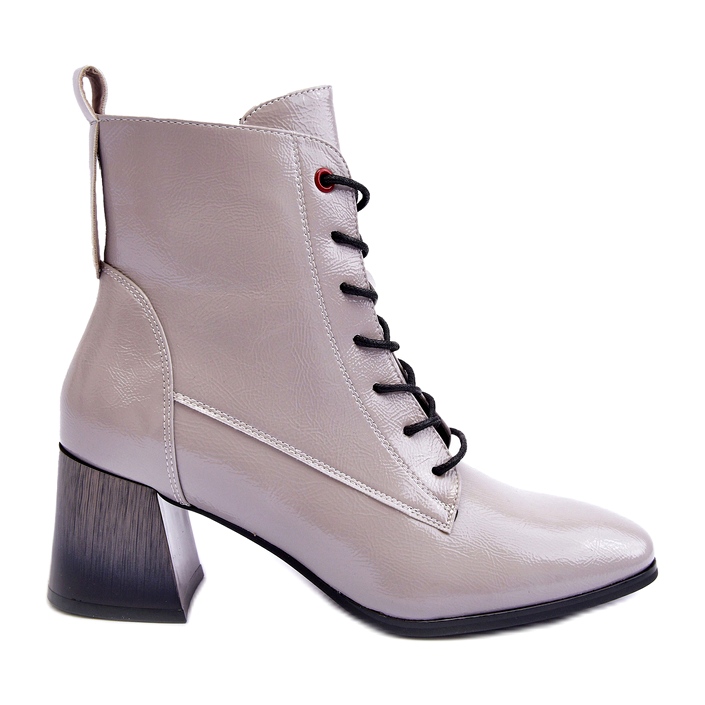 Vinceza Graue Lackstiefeletten