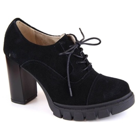 Filippo W PAW473A Leder-High-Heel- und Plateauschuhe, schwarz