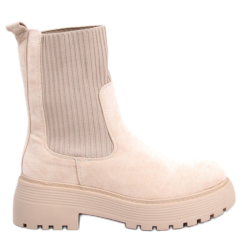 Winters Beige elastische Stiefeletten