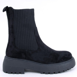 Winters Schwarze elastische Stiefeletten