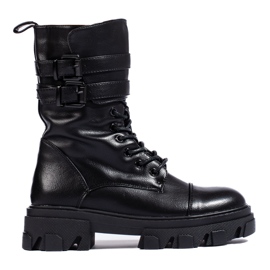 Schwarze Damenbaggies mit Shelovet-Schnallen