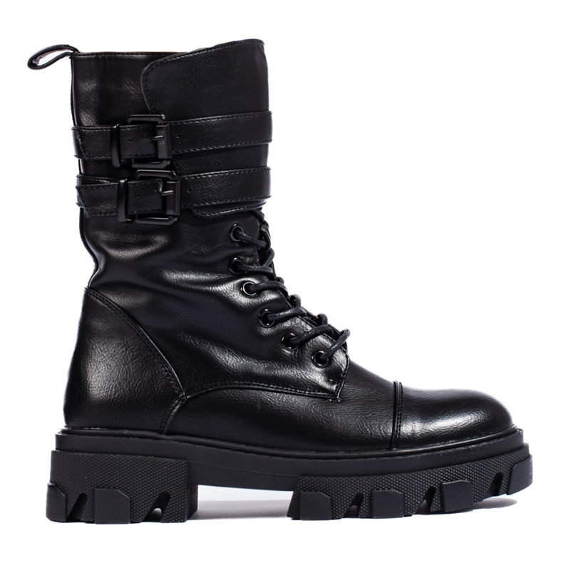 Schwarze Damenbaggies mit Shelovet-Schnallen