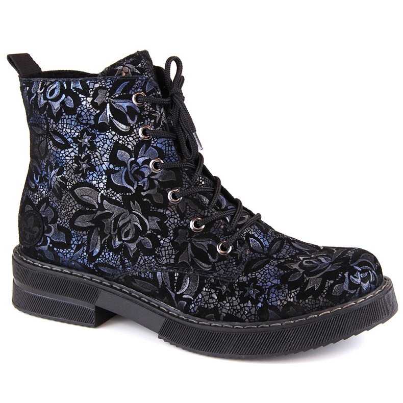 Bequeme Damen-Lederstiefel, isoliert, mehrfarbig, Rieker 72010-14