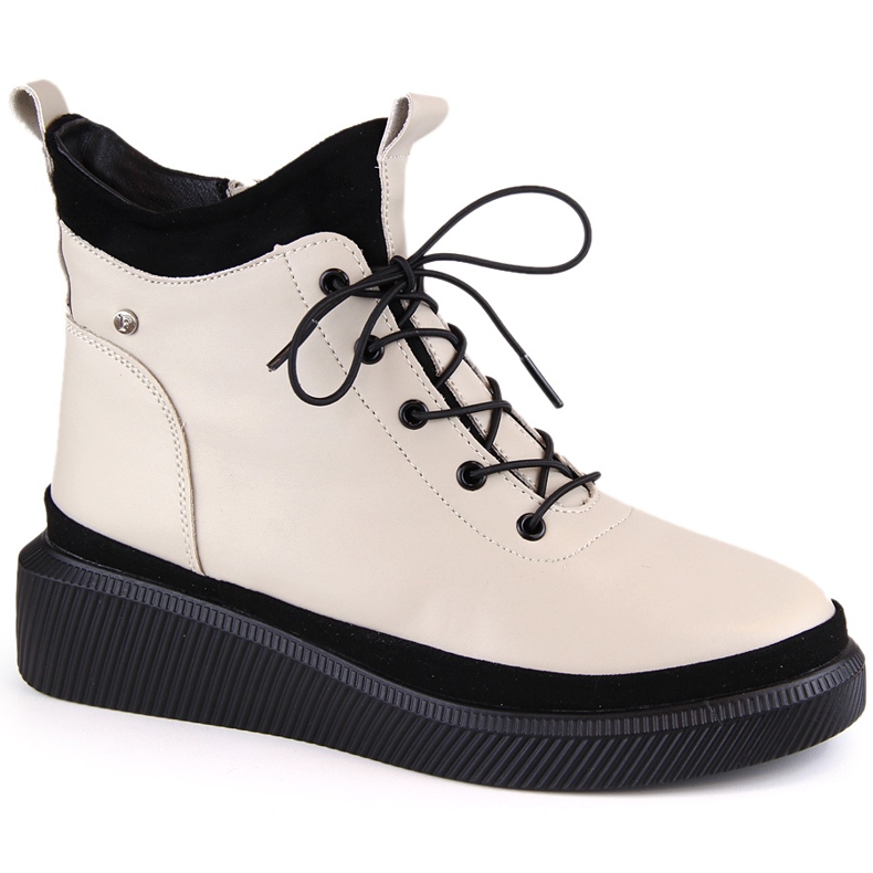 Beige Lederstiefel auf der Plattform von Filippo DBT4799