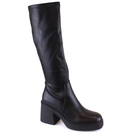 Schwarze Filippo DKZ4999 isolierte Damenstiefel mit hohen Absätzen und Plateausohle