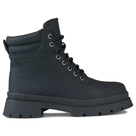 Schwarze Damen-Schnürstiefel