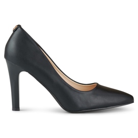 Schwarze Pumps mit dickem Stilettoabsatz
