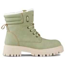 Hellgrüne isolierte Damenstiefel