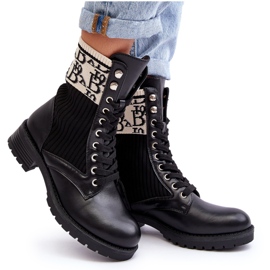 Damen-Arbeiterstiefel mit Socke Schwarz Hakina