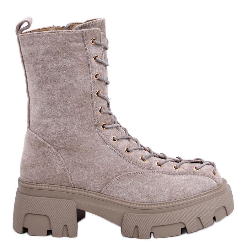 Wayne Khaki Schnürstiefel für Damen beige