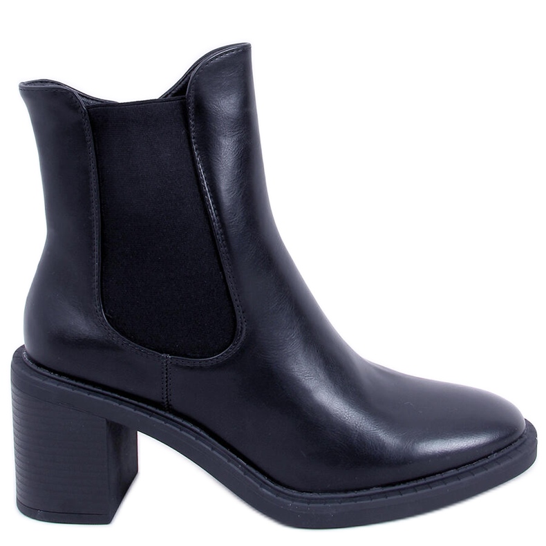 Klassische Clea Black Stiefel mit hohen Absätzen schwarz