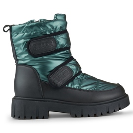 Laila warme Damen-Schneestiefel mit Klettverschluss schwarz
